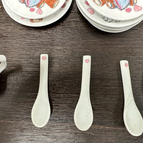 Vintage White Tea Set Made in Japan with Bear Design For Children - Picture 4 of 6